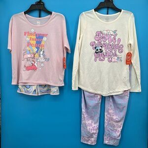Girls Long & Short Pajama Lounge Sleep 2pc Set, 2-Pack Size XL
